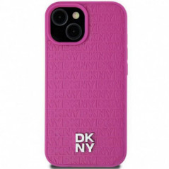 Kryt DKNY Pu Repeat Pattern Stack Logo na Apple iPhone 15 MagSAFE  Ružový