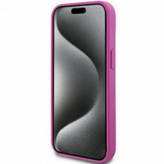 Kryt DKNY Pu Repeat Pattern Stack Logo na Apple iPhone 15 MagSAFE  Ružový
