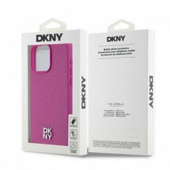 Kryt DKNY Pu Repeat Pattern Stack Logo na Apple iPhone 15 Pro Max MagSAFE  Ružový