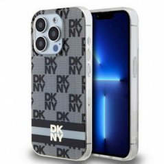 Kryt DKNY Checkered Pattern Printed Stripes na Apple iPhone 13 Pro MagSAFE Čierny