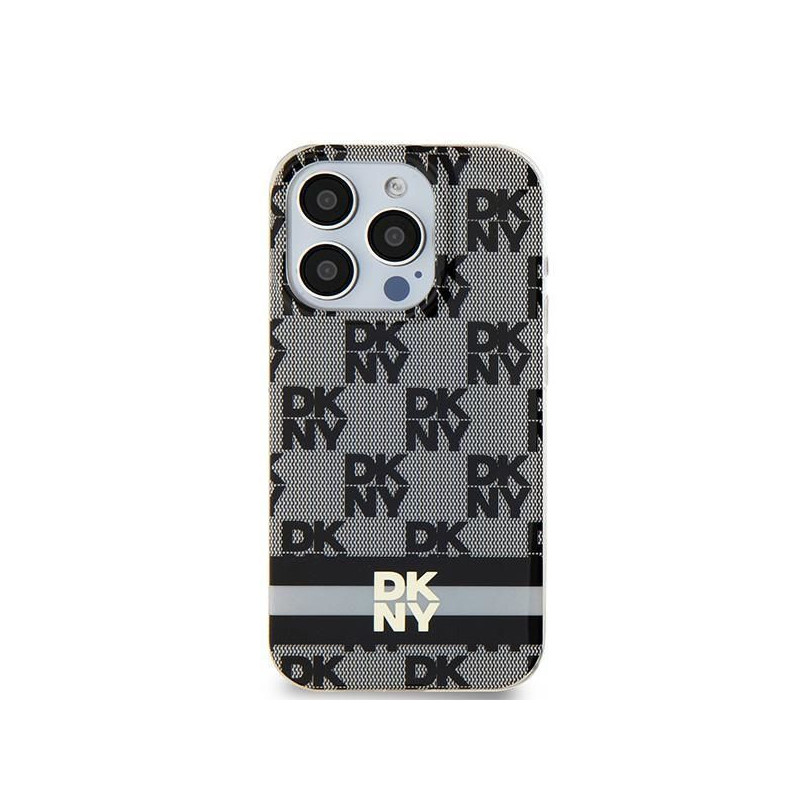 Kryt DKNY Checkered Pattern Printed Stripes na Apple iPhone 14 MagSAFE  Čierny