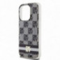 Kryt DKNY Checkered Pattern Printed Stripes na Apple iPhone 14 Pro MagSAFE  Čierny