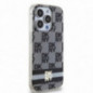 Kryt DKNY Checkered Pattern Printed Stripes na Apple iPhone 14 Pro Max MagSAFE  Čierny
