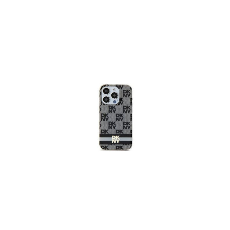 Kryt DKNY Checkered Pattern Printed Stripes na Apple iPhone 15 MagSAFE  Čierny