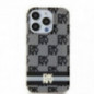 Kryt DKNY Checkered Pattern Printed Stripes na Apple iPhone 15 MagSAFE  Čierny
