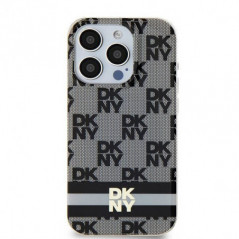 Kryt DKNY Checkered Pattern Printed Stripes na Apple iPhone 15 Plus MagSAFE Čierny