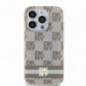 Kryt DKNY Checkered Pattern Printed Stripes na Apple iPhone 13 Pro MagSAFE  Béžový