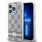 Kryt DKNY Checkered Pattern Printed Stripes na Apple iPhone 14 Pro Max MagSAFE  Béžový