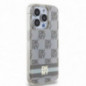Kryt DKNY Checkered Pattern Printed Stripes na Apple iPhone 14 Pro Max MagSAFE  Béžový