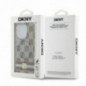 Kryt DKNY Checkered Pattern Printed Stripes na Apple iPhone 14 Pro Max MagSAFE  Béžový