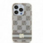 Kryt DKNY Checkered Pattern Printed Stripes na Apple iPhone 15 MagSAFE  Béžový