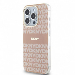 Kryt DKNY Repeat Texture Pattern Stripe na Apple iPhone 14 Pro MagSAFE  Ružový