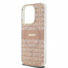 Kryt DKNY Repeat Texture Pattern Stripe na Apple iPhone 14 Pro Max MagSAFE  Ružový