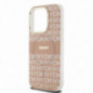Kryt DKNY Repeat Texture Pattern Stripe na Apple iPhone 14 Pro Max MagSAFE  Ružový