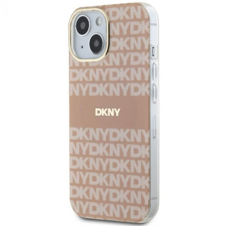 Kryt DKNY Repeat Texture Pattern Stripe na Apple iPhone 15 Plus MagSAFE Ružový