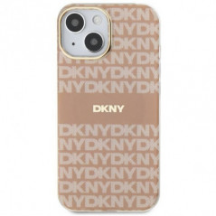 Kryt DKNY Repeat Texture Pattern Stripe na Apple iPhone 15 Plus MagSAFE  Ružový