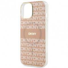Kryt DKNY Repeat Texture Pattern Stripe na Apple iPhone 15 Plus MagSAFE  Ružový
