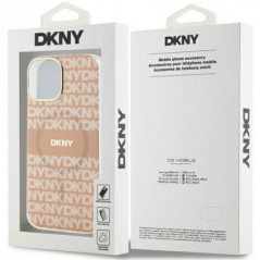 Kryt DKNY Repeat Texture Pattern Stripe na Apple iPhone 15 Plus MagSAFE  Ružový