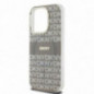 Kryt DKNY Repeat Texture Pattern Stripe na Apple iPhone 15 Pro MagSAFE  Béžový