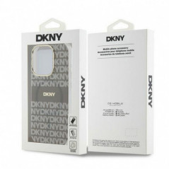Kryt DKNY Repeat Texture Pattern Stripe na Apple iPhone 15 Pro MagSAFE  Béžový