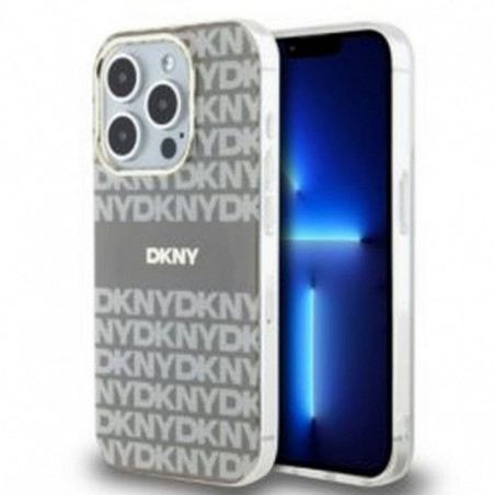 Kryt DKNY Repeat Texture Pattern Stripe na Apple iPhone 15 Pro Max MagSAFE Béžový