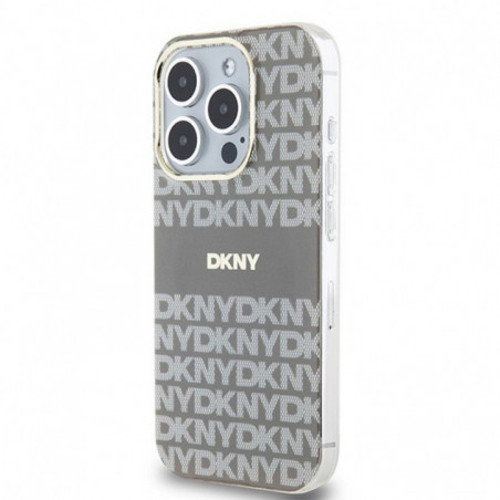 Kryt DKNY Repeat Texture Pattern Stripe na Apple iPhone 15 Pro Max MagSAFE Béžový