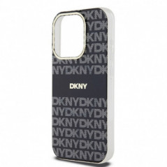 Kryt DKNY Repeat Texture Pattern Stripe na Apple iPhone 13 Pro Max MagSAFE  Čierny