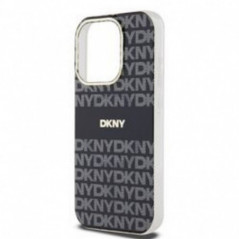 Kryt DKNY Repeat Texture Pattern Stripe na Apple iPhone 14 Pro MagSAFE  Čierny