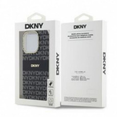 Kryt DKNY Repeat Texture Pattern Stripe na Apple iPhone 14 Pro MagSAFE  Čierny