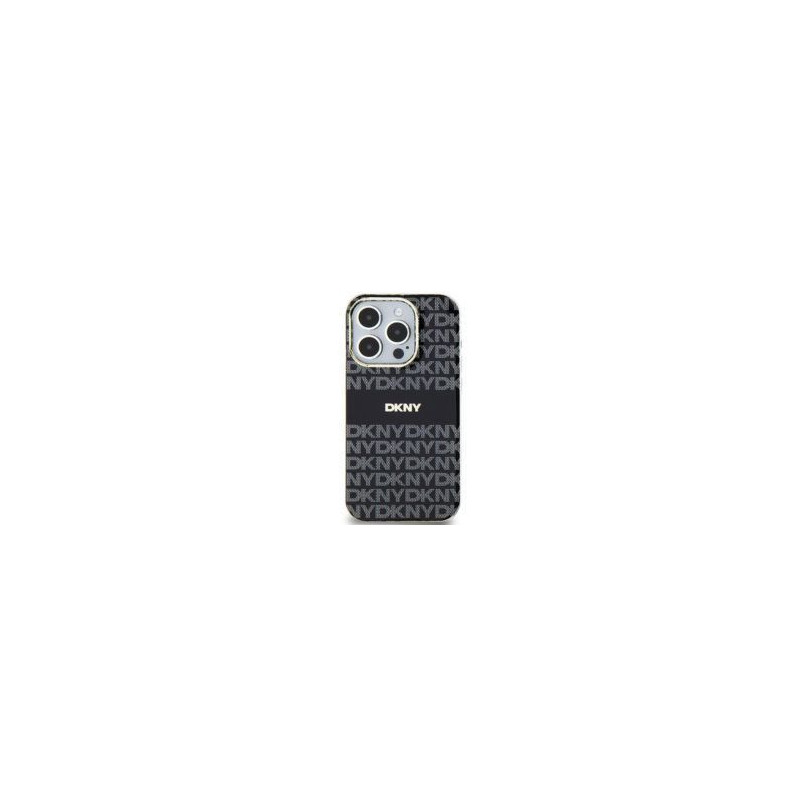 Kryt DKNY Repeat Texture Pattern Stripe na Apple iPhone 15 MagSAFE  Čierny
