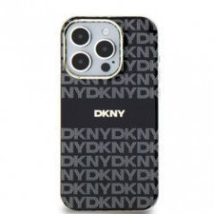 Kryt DKNY Repeat Texture Pattern Stripe na Apple iPhone 15 Plus MagSAFE Čierny