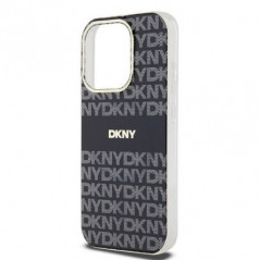 Kryt DKNY Repeat Texture Pattern Stripe na Apple iPhone 15 Pro MagSAFE  Čierny