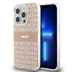 Kryt DKNY Repeat Texture Pattern Stripe na Apple iPhone 13 Pro MagSAFE  Ružový