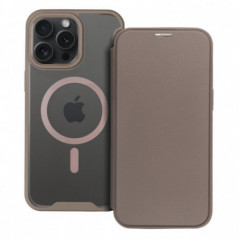 Peňaženkové puzdro Smart Mag Book na Apple iPhone 16 Pro Max Elegant  MagSAFE  Titanový