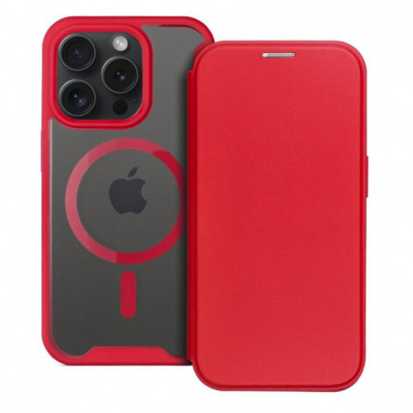Peňaženkové puzdro Smart Mag Book na Apple iPhone 16 Pro Max Elegant  MagSAFE  Červený