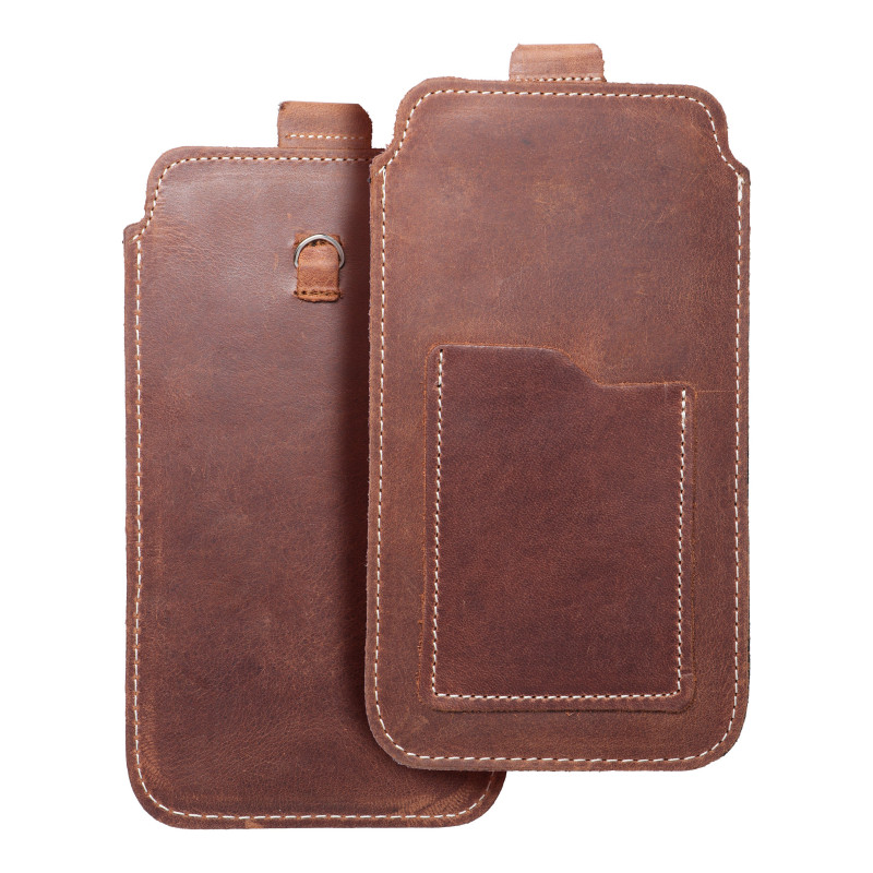Univerzálne puzdro, Puzdro na opasok ROYAL - Leather universal flap pocket na XIAOMI Redmi Note 10 Pro Max Hnedý