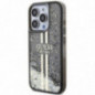 Kryt Guess Liquid Glitter Gold Stripes na Apple iPhone 15 Pro Max Čierny