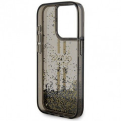 Kryt Guess Liquid Glitter Gold Stripes na Apple iPhone 15 Pro Max Čierny