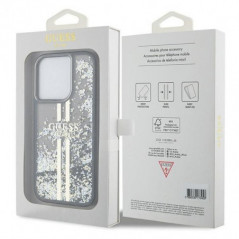 Kryt Guess Liquid Glitter Gold Stripes na Apple iPhone 15 Pro Max Čierny