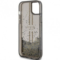 Kryt Guess Liquid Glitter Gold Stripes na Apple iPhone 15 Čierny