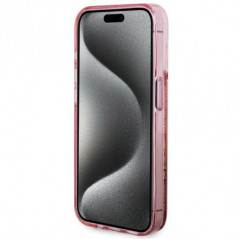 Kryt Guess Liquid Glitter Gold Stripes na Apple iPhone 15 Pro Max Ružový