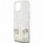 Kryt Guess Liquid Glitter Gold Stripes na Apple iPhone 15 Plus Transparentný