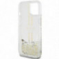 Kryt Guess Liquid Glitter Gold Stripes na Apple iPhone 15 Plus Transparentný