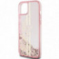 Kryt Guess Liquid Glitter Gold Stripes na Apple iPhone 15 Plus Ružový