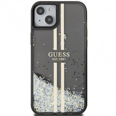 Kryt Guess Liquid Glitter Gold Stripes na Apple iPhone 15 Plus Čierny