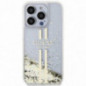 Kryt Guess Liquid Glitter Gold Stripes na Apple iPhone 15 Pro Max Transparentný