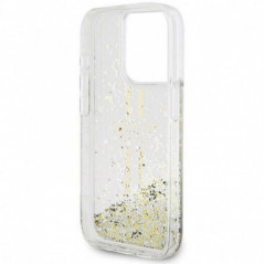 Kryt Guess Liquid Glitter Gold Stripes na Apple iPhone 15 Pro Max Transparentný