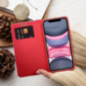 Peňaženkové puzdro LUNA Book Carbon na XIAOMI Redmi Note 13 4G Uhlíkové vlákno, Elegant  Červený