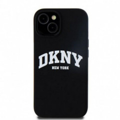 Kryt DKNY Silicone White Arch Logo na Apple iPhone 14 MagSAFE  Čierny
