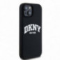 Kryt DKNY Silicone White Arch Logo na Apple iPhone 14 MagSAFE  Čierny